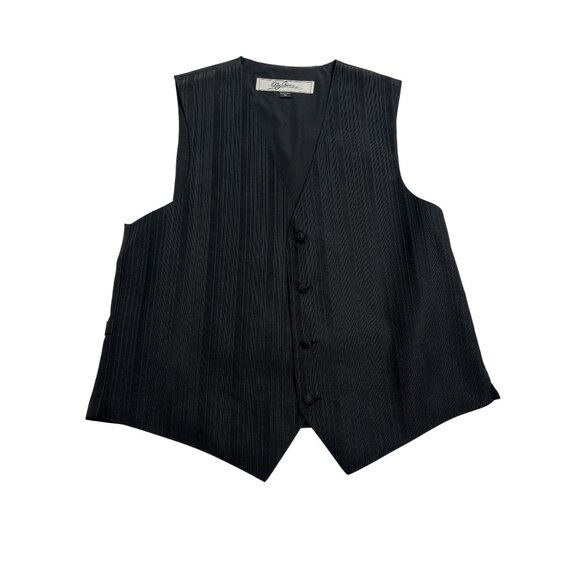 Oleg Cassini 4 Button Suit Vest in Black - Picture 1 of 4